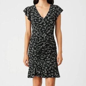 Veronica Beard Black Floral Casual Knee Length Dress, Size XS